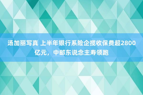 汤加丽写真 上半年银行系险企揽收保费超2800亿元，中邮东说念主寿领跑