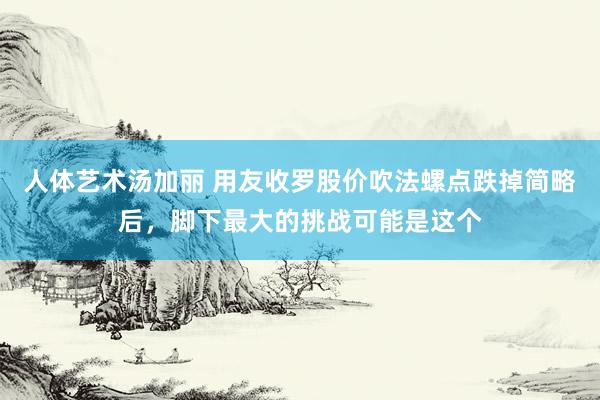 人体艺术汤加丽 用友收罗股价吹法螺点跌掉简略后，脚下最大的挑战可能是这个