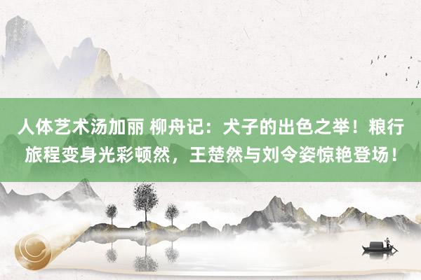 人体艺术汤加丽 柳舟记：犬子的出色之举！粮行旅程变身光彩顿然，王楚然与刘令姿惊艳登场！