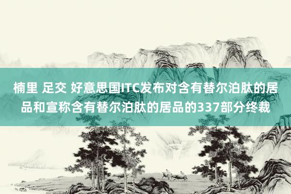 楠里 足交 好意思国ITC发布对含有替尔泊肽的居品和宣称含有替尔泊肽的居品的337部分终裁