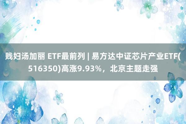 贱妇汤加丽 ETF最前列 | 易方达中证芯片产业ETF(516350)高涨9.93%，北京主题走强