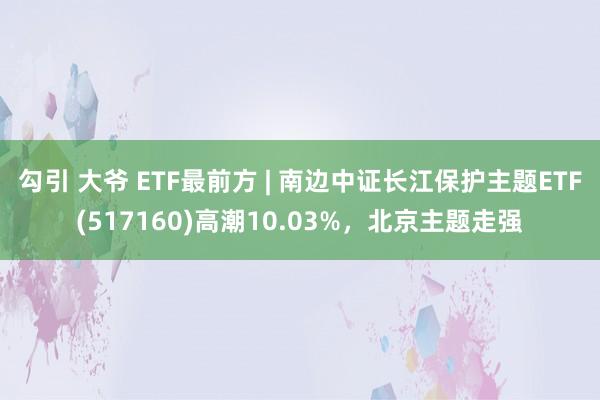 勾引 大爷 ETF最前方 | 南边中证长江保护主题ETF(517160)高潮10.03%，北京主题走