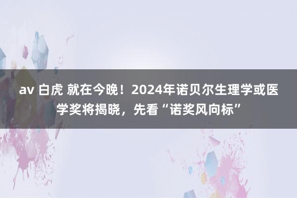 av 白虎 就在今晚！2024年诺贝尔生理学或医学奖将揭晓，先看“诺奖风向标”