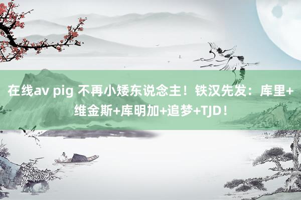 在线av pig 不再小矮东说念主！铁汉先发：库里+维金斯+库明加+追梦+TJD！