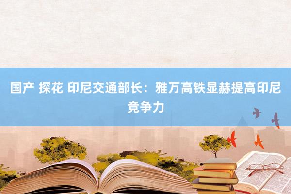 国产 探花 印尼交通部长：雅万高铁显赫提高印尼竞争力