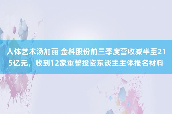 人体艺术汤加丽 金科股份前三季度营收减半至215亿元，收到12家重整投资东谈主主体报名材料