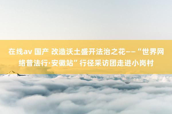 在线av 国产 改造沃土盛开法治之花——“世界网络普法行·安徽站”行径采访团走进小岗村