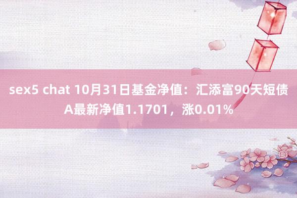 sex5 chat 10月31日基金净值：汇添富90天短债A最新净值1.1701，涨0.01%