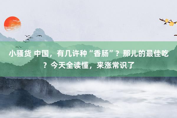 小骚货 中国，有几许种“香肠”？那儿的最佳吃？今天全读懂，来涨常识了