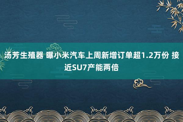 汤芳生殖器 曝小米汽车上周新增订单超1.2万份 接近SU7产能两倍