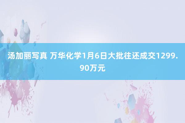 汤加丽写真 万华化学1月6日大批往还成交1299.90万元