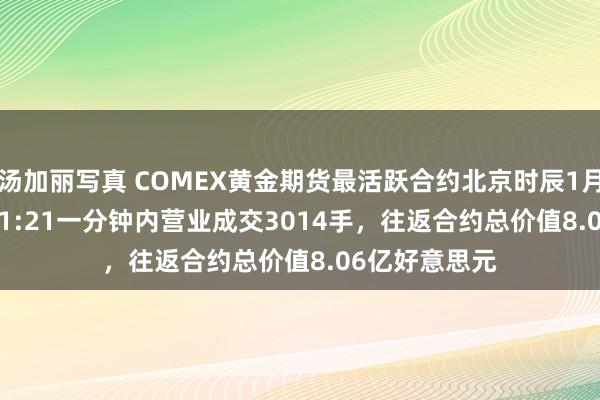 汤加丽写真 COMEX黄金期货最活跃合约北京时辰1月7日21:20-21:21一分钟内营业成交3014手，往返合约总价值8.06亿好意思元