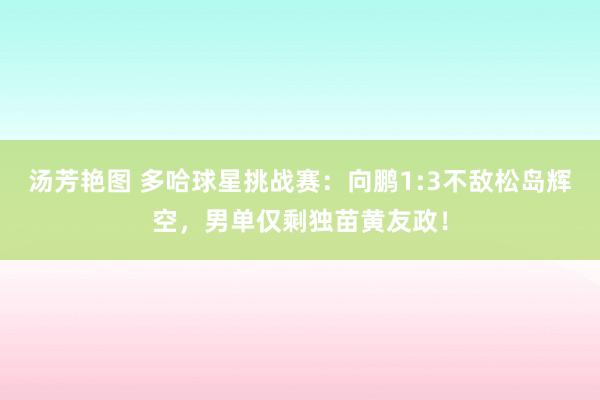 汤芳艳图 多哈球星挑战赛：向鹏1:3不敌松岛辉空，男单仅剩独苗黄友政！