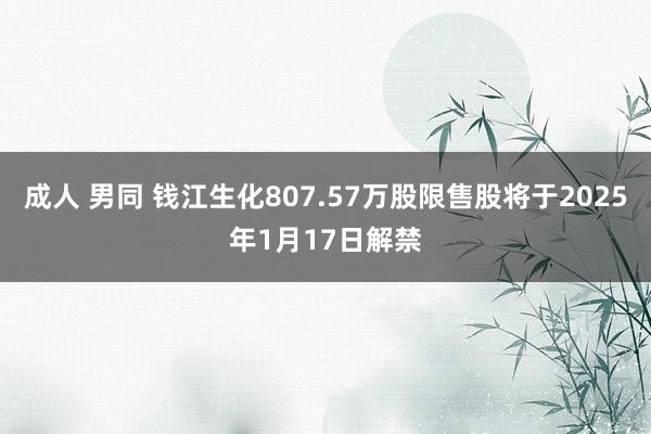 成人 男同 钱江生化807.57万股限售股将于2025年1月17日解禁